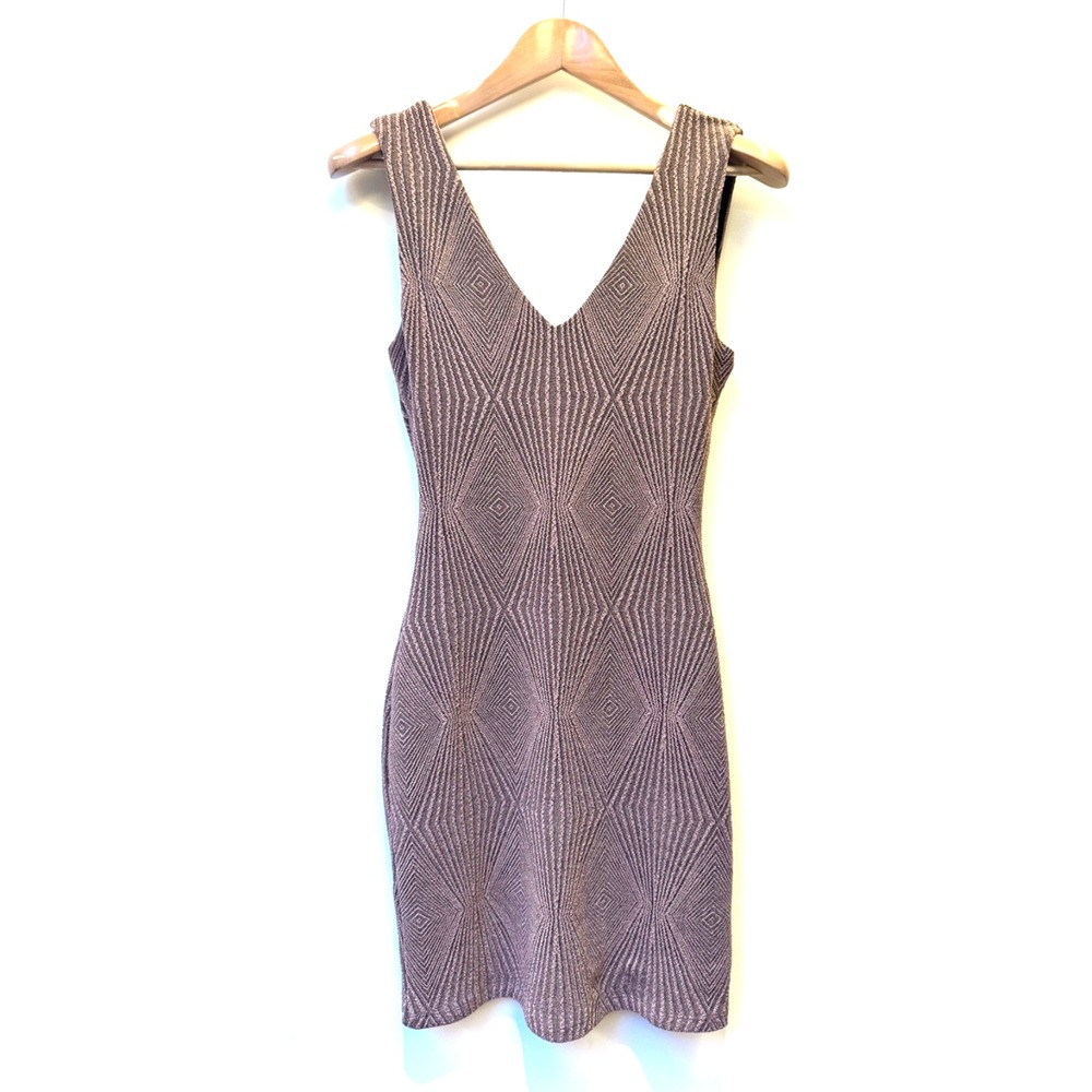 Tart Geometric Print Stretchy V-Neck‎ Mini Dress Pink Tones Going Out Glam Sz XS